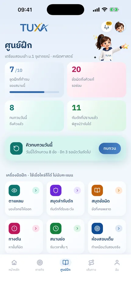 จอศูนย์ฝึกและเครื่องมือฝึก 6 ตัวของ TUXA
