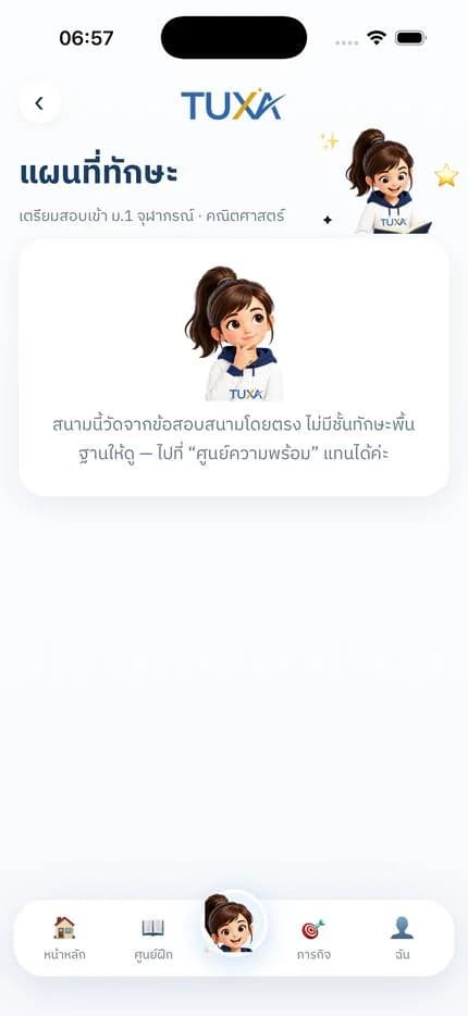จอแผนที่ทักษะของ TUXA