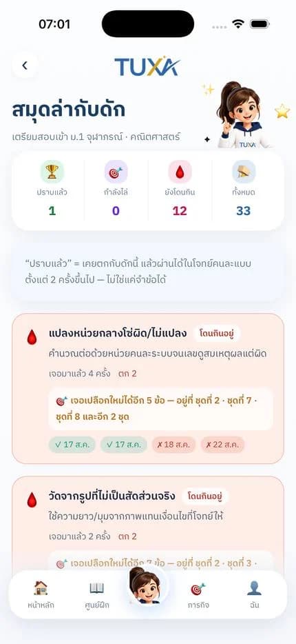 จอสมุดล่ากับดักของ TUXA